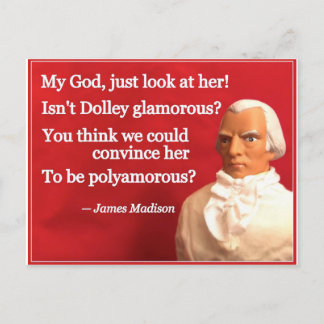 Naughty Presidential Valentine: James and Dolley Feestdagenkaart