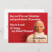 Naughty Presidential Valentine: James and Thomas Feestdagenkaart (Voorkant / Achterkant)