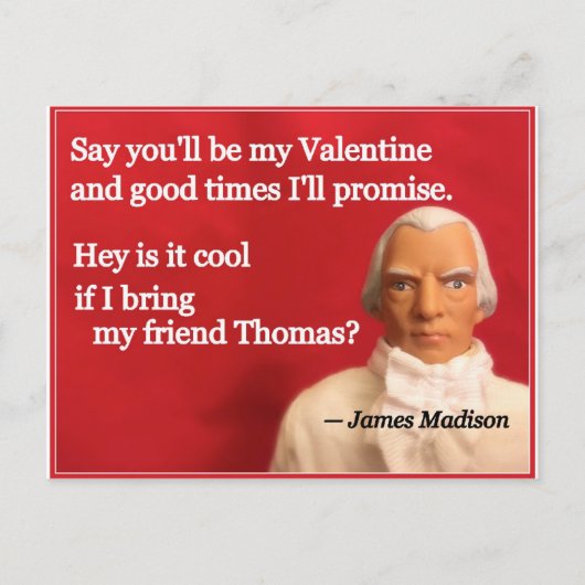 Naughty Presidential Valentine: James and Thomas Feestdagenkaart (Voorkant)