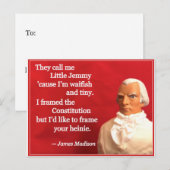 Naughty Presidential Valentine: Madison the Framer Feestdagenkaart (Voorkant / Achterkant)
