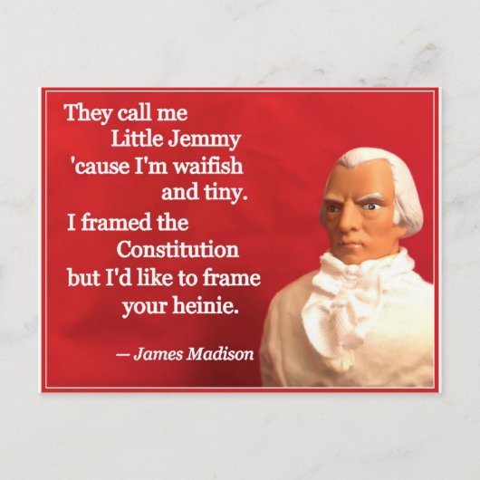 Naughty Presidential Valentine: Madison the Framer Feestdagenkaart (Voorkant)