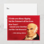 Naughty Presidential Valentine: Monroe Doctrine Feestdagenkaart (Voorkant / Achterkant)