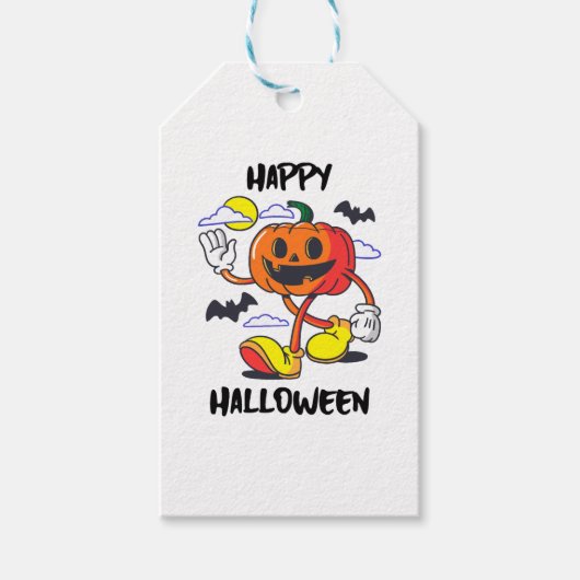 Naughty Pumpkin Happy Halloween Gift Cadeaulabel (Voorkant)