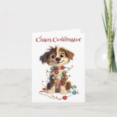 Naughty Puppy Christmas Chaos Coördinator Feestdagen Kaart (Voorkant)