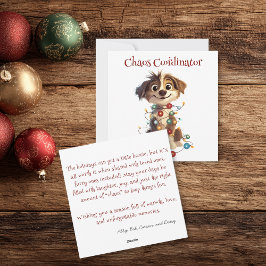 Naughty Puppy Christmas Chaos Coördinator Feestdagenkaart