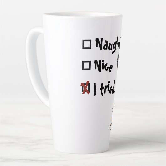 Naughty Puppy Santa Checklist Latte Mok (Linkerhoek)