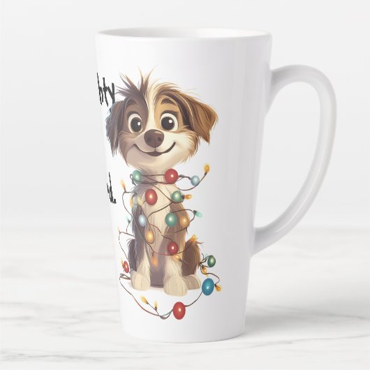 Naughty Puppy Santa Checklist Latte Mok (Rechts)