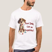 Naughty Puppy Santa Onderhandelingen T-shirt (Voorkant)