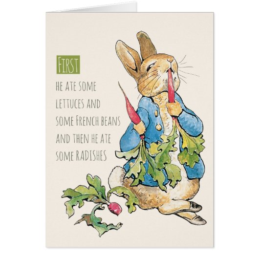 Naughty rabbit gorging on radishes CC1118 Card (Voorkant)