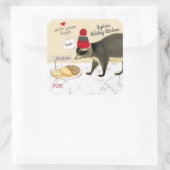 Naughty raccoon eet je kerstkoekjes bakken vierkante sticker (Tas)