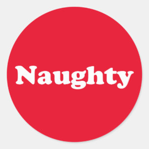 Naughty red and white Kerstmis Ronde Sticker