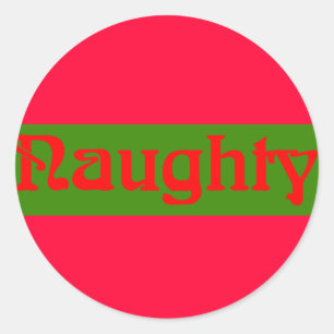 Naughty Red over Green Ronde Sticker