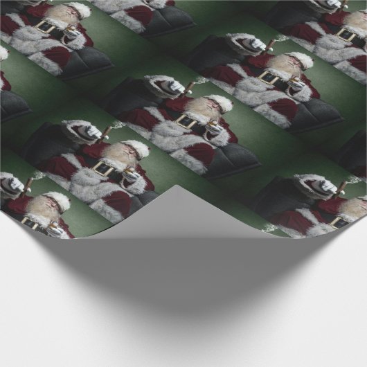 Naughty Santa Cadeaupapier (Hoek)