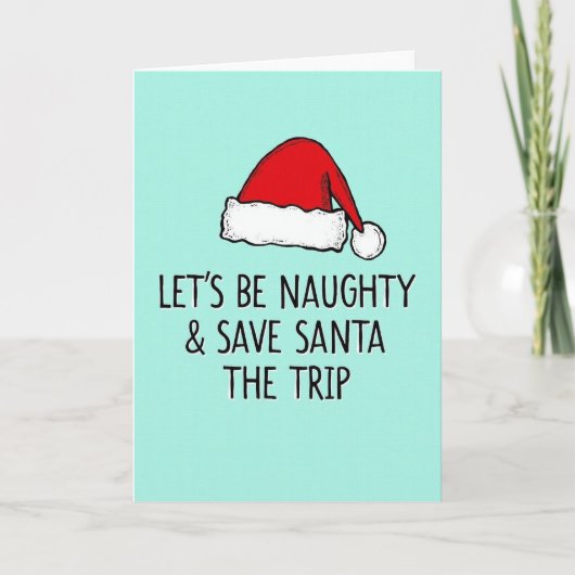 Naughty Santa Christmas Trip Card Kaart (Voorkant)