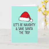 Naughty Santa Christmas Trip Card Kaart (Gele Bloem)