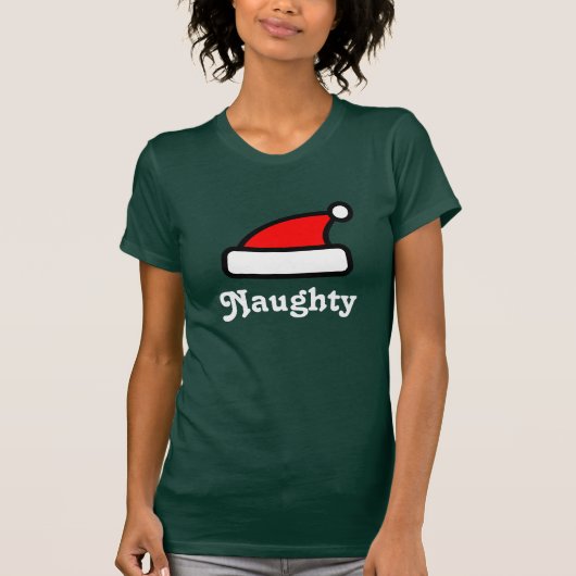 Naughty Santa Claus pet op shirt voor vrouwen (Voorkant)