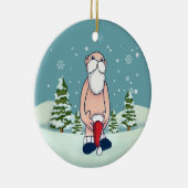 Naughty Santa Decorative Kerstmis Keramisch Ornament (Rechts)