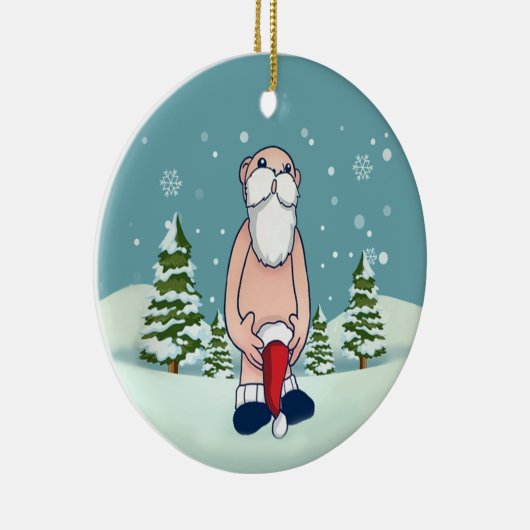 Naughty Santa Decorative Kerstmis Keramisch Ornament (Rechts)