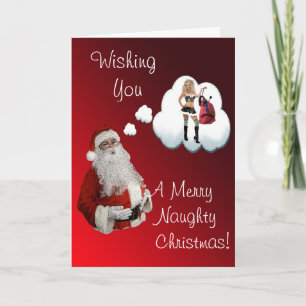 Naughty Santa Naugty Kerstmis Feestdagen Kaart