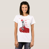 Naughty Santa Pinup Joke Dames Kerst T-shirt (Voorkant volledig)