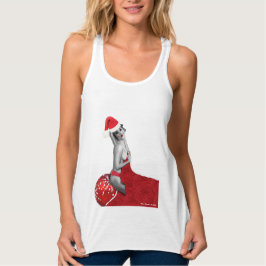 Naughty Santa Pinup Joke Dames met kerstfeest Vest Tanktop