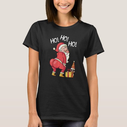 Naughty Santa Twerken T-shirt (Voorkant)