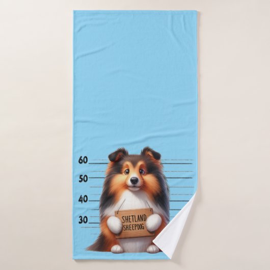 Naughty Shetland Sheepdog Badhanddoek (Badhanddoek)