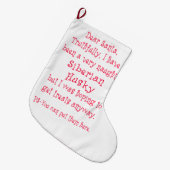 naughty Siberian Husky Grote Kerstsok (Voorkant (Hangend))