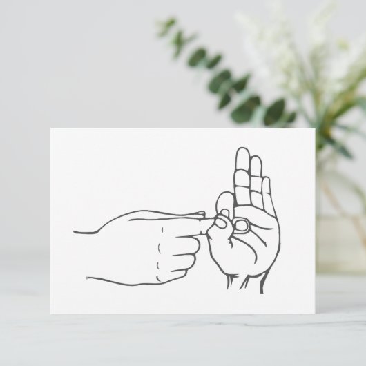 Naughty Sign Language Bedankkaart (Staand voorkant)