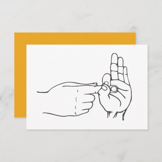 Naughty Sign Language Bedankkaart (Voorkant / Achterkant)