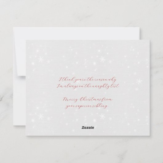 Naughty Sister Christmas Card Feestdagenkaart (Achterkant)