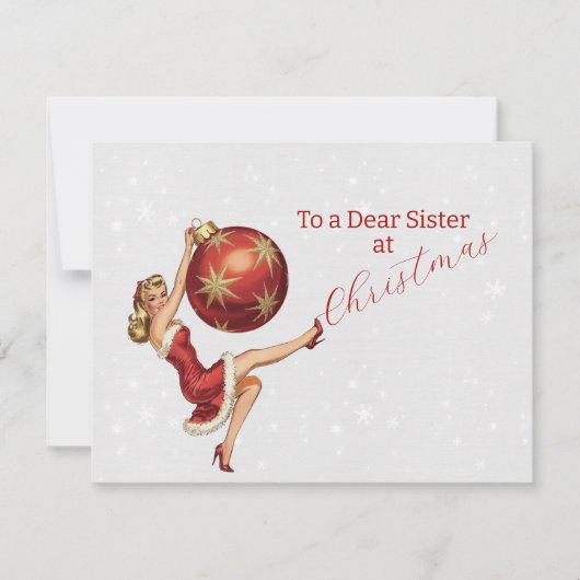 Naughty Sister Christmas Card Feestdagenkaart (Voorkant)
