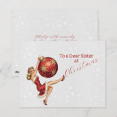 Naughty Sister Christmas Card Feestdagenkaart (Voorkant / Achterkant)