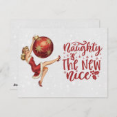 Naughty Sister Naughty Is The New Nice Christmas  Feestdagenkaart (Voorkant / Achterkant)