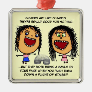 Naughty Sisters Metalen Ornament
