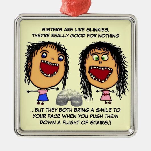Naughty Sisters Metalen Ornament (Voorkant)