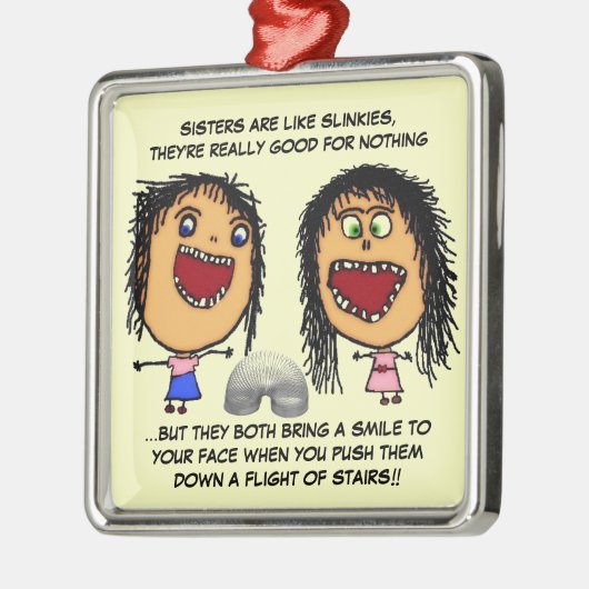 Naughty Sisters Metalen Ornament (Links)