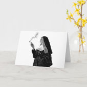 Naughty Smoking Nun Kaart (Gele Bloem)