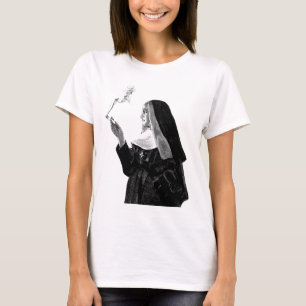 Naughty Smoking Nun T-shirt