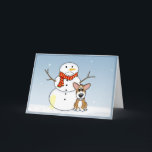 Naughty Snowman Corgi Christmas Kaart<br><div class="desc">Grappige Pembroke Welsh Corgi Christmas Kaart voor hondenliefhebbers. Naast een sneeuwman zit de corgi, met een grote cheesy grijns. Wat is dat op de sneeuwpop? Oh nee, een grote gele vlek! De hond plast op de sneeuwcreatie! Binnenin staat: "Moge uw vakantieseizoen gevuld zijn met alleen aangename verrassingen!" Hilarische hond vakantie...</div>