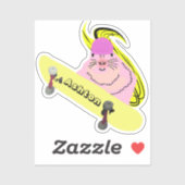 Naughty Squirrel #1001 Schaats Aangepaste naam Sticker (Vel)