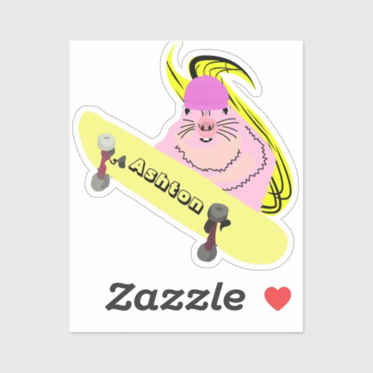 Naughty Squirrel #1001 Schaats Aangepaste naam Sticker (Vel)