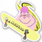 Naughty Squirrel #1001 Schaats Aangepaste naam Sticker (Voorkant)