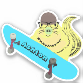 Naughty Squirrel #1006 Schaats Aangepaste naam Sticker