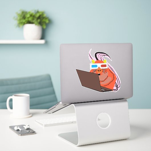 Naughty Squirrel #100 Sticker (Laptop op bureau)