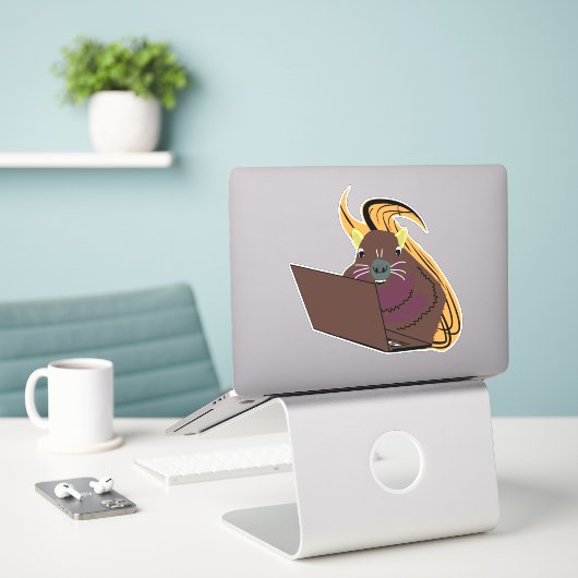 Naughty Squirrel #102 Sticker (Laptop op bureau)
