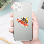 Naughty Squirrel #1033 Schaats Aangepaste naam Sticker (Telefoon)