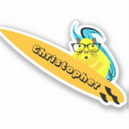 Naughty Squirrel #104 Surfing Sticker