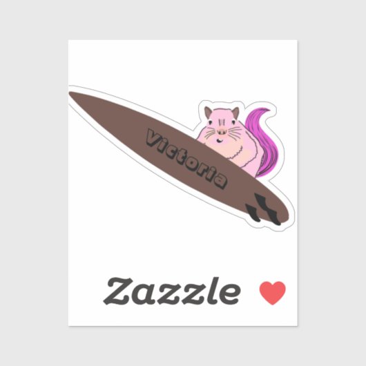 Naughty Squirrel #1071 Surfing Sticker (Vel)