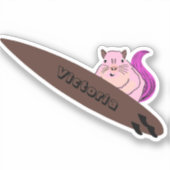 Naughty Squirrel #1071 Surfing Sticker (Voorkant)